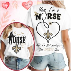 New Orleans Saints Nurse Stethoscope Halloween Not Missing Game Shirt
