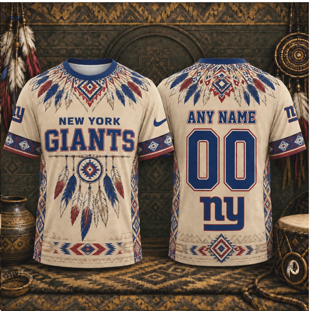 New York Giants Dreamcatcher Feathers Personalized Tribal Shirt New York Giants Dreamcatcher Feathers Personalized Tribal Shirt