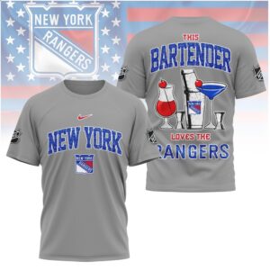 New York Hockey Fan Bartender Cocktail Shaker Shirt