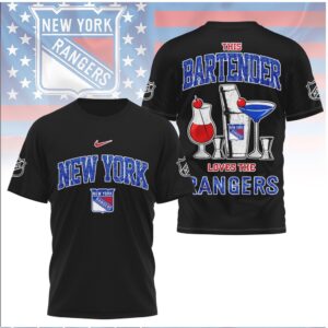 New York Hockey Fan Bartender Cocktail Shaker Shirt