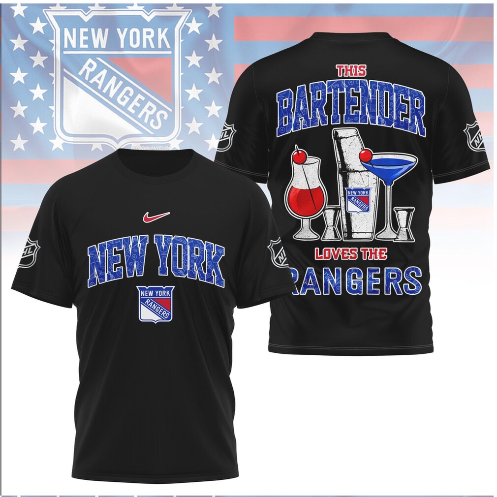 New York Hockey Fan Bartender Cocktail Shaker Shirt New York Hockey Fan Bartender Cocktail Shaker Shirt