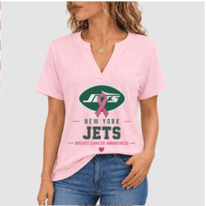 New York Jets Pink Ribbon Faith Over Fear Hope Breast Cancer Shirt
