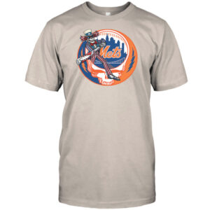 New York Mets Baseball Skeleton Uncle Sam Skyline Shirt