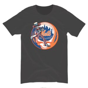 New York Mets Baseball Skeleton Uncle Sam Skyline Shirt