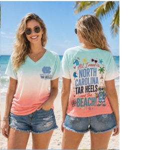 North Carolina Tar Heels Rameses Beach Ombre Shirt
