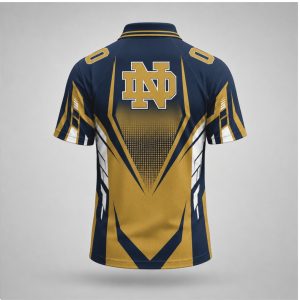 Notre Dame Fighting Irish Navy Gold Graphic Game Day Polo Shirt