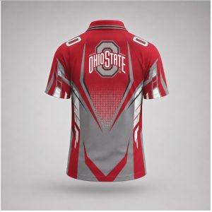 Ohio State Buckeyes Athletic Geometric Graphic Game Day Polo Shirt