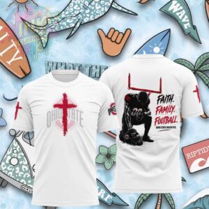 Ohio State Buckeyes Kneeling Player Faith Family Football White Shirt.jfif