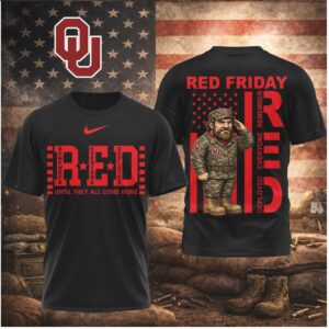 Oklahoma Sooners Mascot Military RED Friday Remember Deployed Shirt