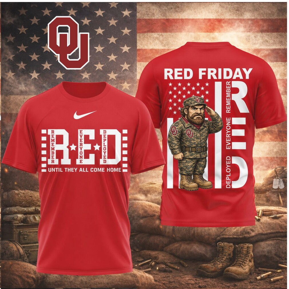 Oklahoma Sooners Mascot Military RED Friday Remember Deployed Shirt Oklahoma Sooners Mascot Military RED Friday Remember Deployed Shirt
