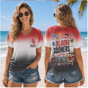 Oklahoma Sooners Mascot Tropical Beach Ombre Shirt