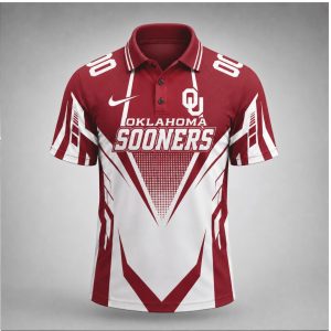 Oklahoma Sooners OU Logo Geometric Athletic Game Day Polo Shirt