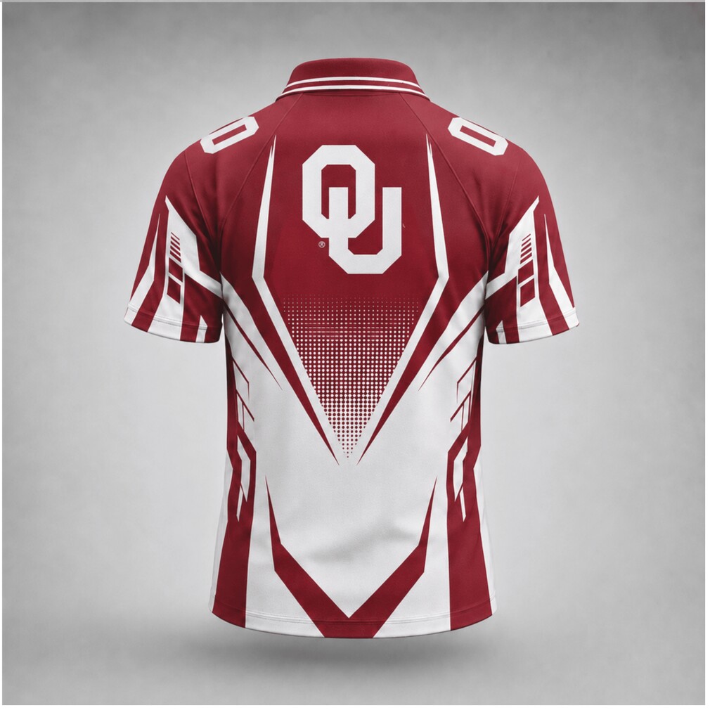 Oklahoma Sooners OU Logo Geometric Athletic Game Day Polo Shirt Oklahoma Sooners OU Logo Geometric Athletic Game Day Polo Shirt