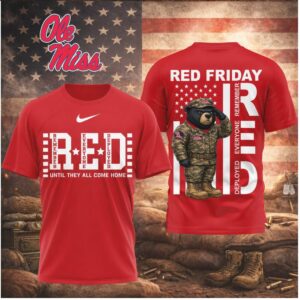 Ole Miss Rebels Mascot Military RED Friday Remember Deployed Shirt
