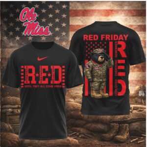 Ole Miss Rebels Mascot Military RED Friday Remember Deployed Shirt
