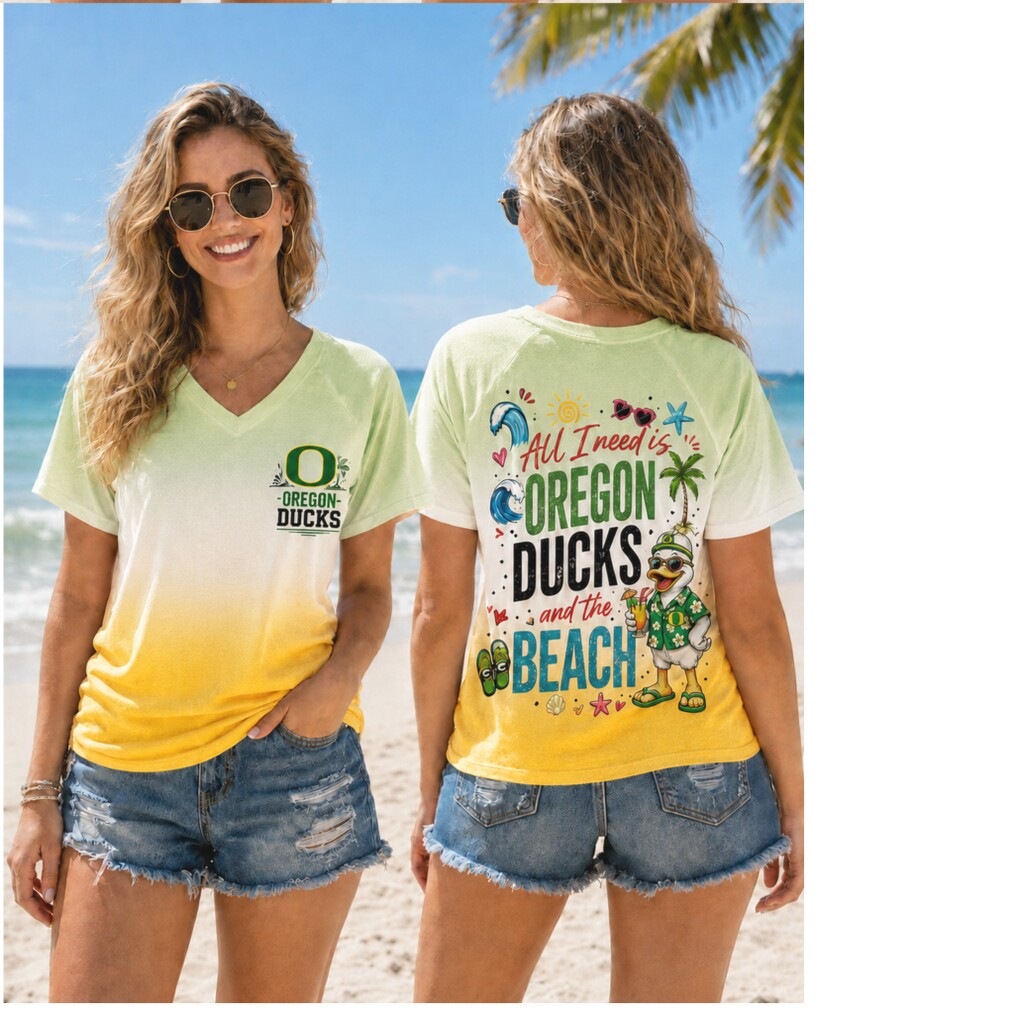 Oregon Ducks Mascot Summer Vacation Beach Ombre Shirt Oregon Ducks Mascot Summer Vacation Beach Ombre Shirt