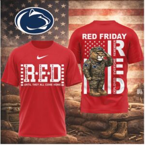 Penn State Lions Mascot Military RED Friday Remember Deployed Shirt