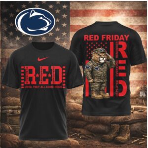 Penn State Lions Mascot Military RED Friday Remember Deployed Shirt