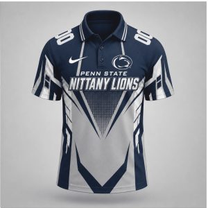 Penn State Nittany Lions Navy Grey Graphic Game Day Polo Shirt