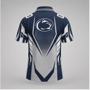 Penn State Nittany Lions Navy Grey Graphic Game Day Polo Shirt