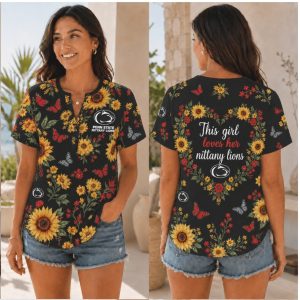 Penn State Nittany Lions Sunflower Floral This Girl Loves Shirt
