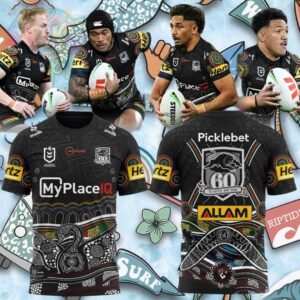 Penrith Panthers Rugby Mascot Indigenous 60 Seasons Graphic Shirt.jfif