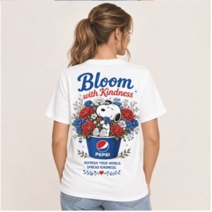 Pepsi Cola Beverage Snoopy Floral Cup Bloom With Kindness Shirt