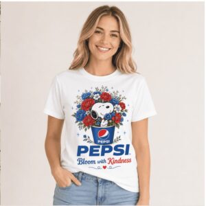 Pepsi Cola Beverage Snoopy Floral Cup Bloom With Kindness Shirt