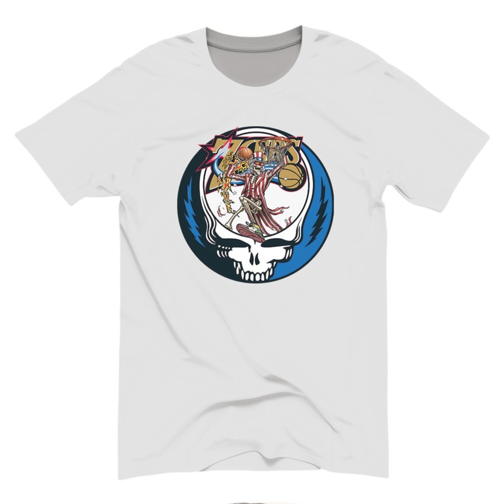 Philadelphia 76ers Grateful Dead Uncle Sam Basketball Shirt Philadelphia 76ers Grateful Dead Uncle Sam Basketball Shirt
