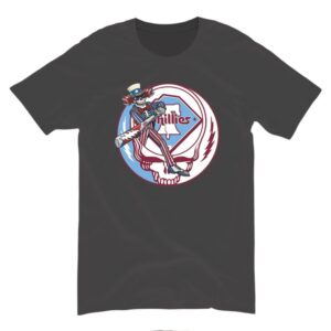 Philadelphia Baseball Skeleton Uncle Sam Team Logo Shirt