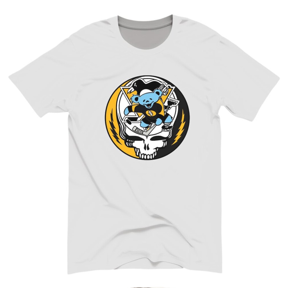 Pittsburgh Hockey Grateful Dead Skull Stealie Dancing Bear Shirt Pittsburgh Hockey Grateful Dead Skull Stealie Dancing Bear Shirt