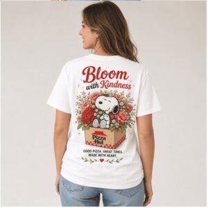 Pizza Hut Fast Food Snoopy Floral Box Bloom With Kindness Shirt