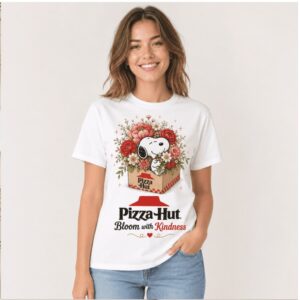 Pizza Hut Fast Food Snoopy Floral Box Bloom With Kindness Shirt