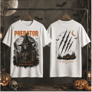 Predator Alien Hunter Witch Hunts After Dark Halloween Shirt