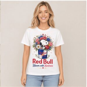 Red Bull Energy Drink Snoopy Floral Cup Bloom With Kindness Shirt