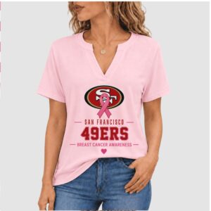 San Francisco 49ers Pink Ribbon Faith Over Fear Breast Cancer Shirt