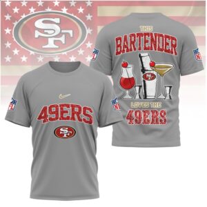 San Francisco Football Bartender Cocktail Shaker Shirt