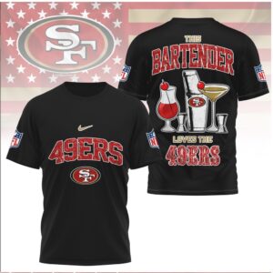San Francisco Football Bartender Cocktail Shaker Shirt