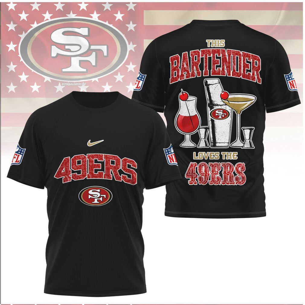 San Francisco Football Bartender Cocktail Shaker Shirt San Francisco Football Bartender Cocktail Shaker Shirt