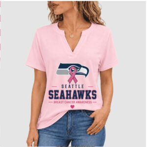 Seattle Seahawks Pink Ribbon Faith Over Fear Breast Cancer Shirt