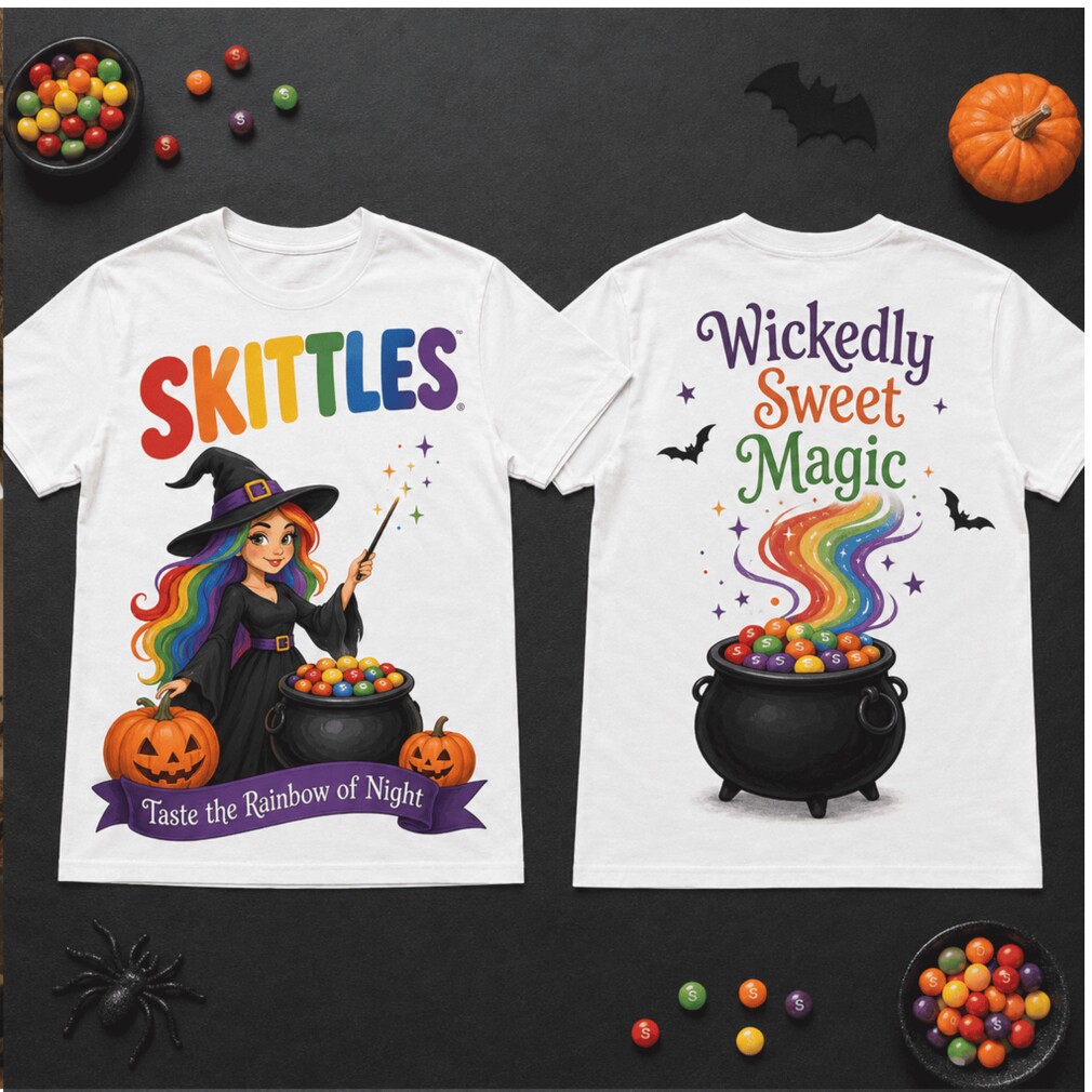 Skittles Wickedly Sweet Magic Rainbow Witch Cauldron Halloween Shirt Skittles Wickedly Sweet Magic Rainbow Witch Cauldron Halloween Shirt