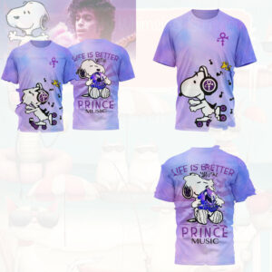 Snoopy Prince Music Purple Rain Vinyl Record Shirt