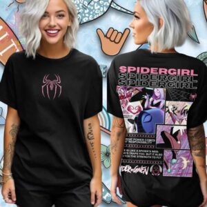 Spider Gwen Comic Panels Great Power Responsibility Shirt.jfif