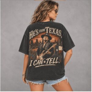 Stevie Ray Vaughan Guitar Hes From Texas I Can Tell Blues Shirt