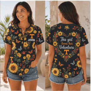 Tennessee Volunteers Sunflower Butterfly Floral Shirt