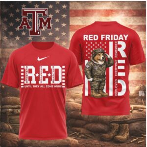 Texas A&M Aggies Mascot Military Salute Red Friday Veteran Shirt