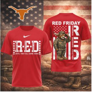 Texas Longhorns Mascot Military Salute Red Friday Veteran Shirt