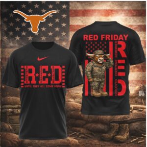 Texas Longhorns Mascot Military Salute Red Friday Veteran Shirt