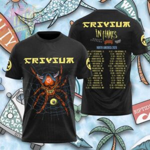 Trivium In Flames North America 2026 Tour Spider Skull Shirt.jfif