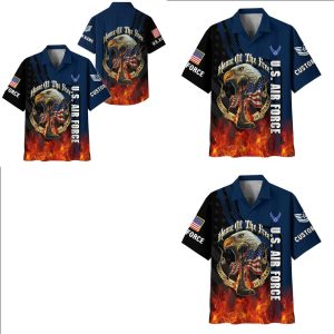 US Air Force Home Of The Free Eagle American Flag Military Shirt